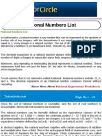 Rational Numbers List