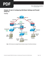 Chapter 10 Lab A: Configuring ASA Basic Settings and Firewall Using CLI