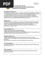 N S C Teacher Preparation Program Lesson Plan Format: Description of Classroom