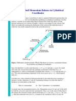 Differential Shell Momentum Balance in Cylindrical Coordinates