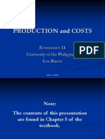 Production and Costs: Economics 11 University of The Philippines Los Banos