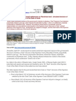 12-04-29 PRESS RELEASE: Israeli Settlements On Palestinian Land - Simulated Decision of The Supreme Court of The State of Israel