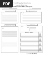 Alignment of Statement of The Problem and Questionnaire