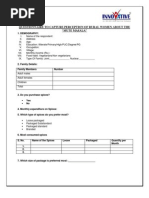 Questionnaire For Consumer Perception About The Mute Spices