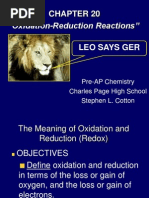 Chapter 20 Oxidation-Reduction Reactions