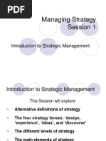 Managing Strategy Session 1: Introduction To Strategic Management