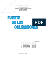 República Bolivariana de Venezuela FUENTES DE LAS OBLIGACIONES