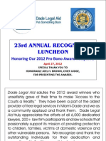 23Rd Annual Recognition Luncheon: Honoring Our 2012 Pro Bono Award Recipients