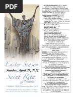 Sunday, April 29, 2012: Parish Office/Mailing Address: 50 East Alegria Ave., Sierra Madre, CA 91024 626.355.1292