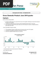 Gross Domestic Product: June 2010 Quarter: Highlights