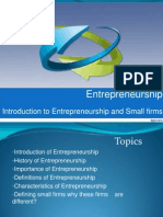 Entrepreneurship: Introduction To Entrepreneurship and Small Firms