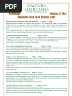 Workshops Sunday 27 May Sheridans Irish Food Festival 2012