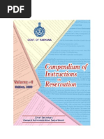 Compendium of Instructions (2009) On Reservation For Haryana Govt. Employees - Naresh Kadyan