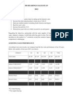 Bearings Sales Plan