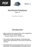 Distributed Databases: by Allyson Moran