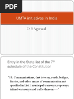 UMTA Initiatives in India: O.P. Agarwal