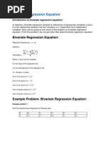 Bivariate Regression Equation