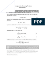 Thermodynamics Workshop Problems Model Answers 2010-2011 1