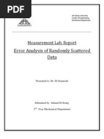 Randomly Scattered Error Analysis of Data: Lab. Report Measurement