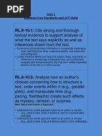 RL.9-10.1: Cite Strong and Thorough: Unit 1 Common Core Standards and ACT Skills