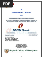 Summer Project Report ON: "Working Capital in Icici Bank of India"