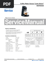 Service Manual: Coffee Maker Senseo "Latte Select" HD7850/60