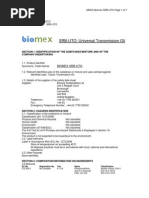 SRB-Universal Transmission Oil MSDS