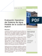 Evaluación Del Sistema de Agua Potable de La Ciudad de Ayaviri