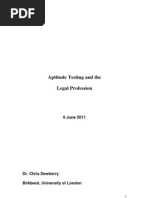 Aptitude Tests and The Legal Profession Final Report