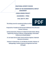 International Experts' Review Hydric Component of The Environmental Impact Assessment Conga Mining Project