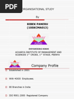 Organisational Study By: Bibek Paneru (10SKCMA013)