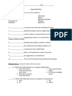 Poetry Unit Test Matching: Match The Correct Term With The Definition