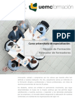 Curso Universitario de Especialización: Técnico de Formación. Formador de Formadores