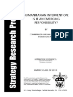 Humanitarian Intervention - Is It An Emerging Responsibility