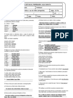 Avaliação 3º Ano Alda - Acentuação Gráfica e Uso Do Hífen - GABARITO