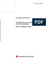 As 1324.2-2003 Air Filters For Use in General Ventilation and Air Conditioning Methods of Test