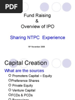 Fund Raising & Overview of IPO: Sharing NTPC Experience