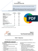 TEAS-V Summary and Objectives