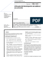 NBR12317 - Verificação de Desempenho de Aditivos para Concreto (NB 1401)