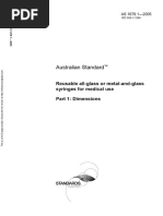 As 1679.1-2005 Reusable All-Glass or Metal-And-glass Syringes For Medical Use Dimensions