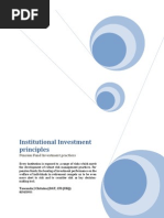 Investment Principles For Institutional Investors