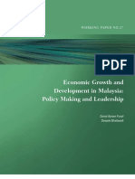 Economic Growth and Development in Malaysia-Policy Making and Leadership