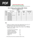 MBA Syllabus As Prescribed by MDU, Rohtak: JB Knowledge Park