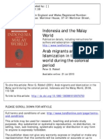 Arab Migrants and Islamization in The Malay World During The Colonial Period