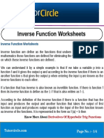 Inverse Function Worksheets