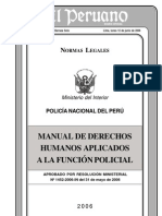 Manual de Derechos Humanos Aplicados A La Funcion Policial