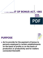 Payment of Bonus Act, 1965