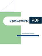 Business Ownership: Sole Proprietorship