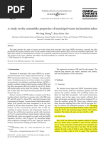 A Study On The Cement Like Properties of Municipal Waste Incineration Ashes