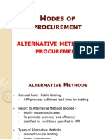 Alternative Methods of Procurement